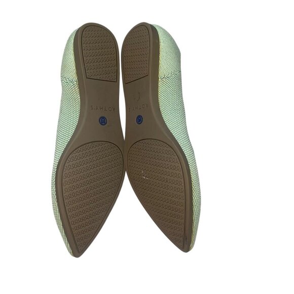 Rothy's Womens Pointed Toe Flats Size 5 Green Knit Slip-On Shoes Eco-Friendly - Picture 12 of 16